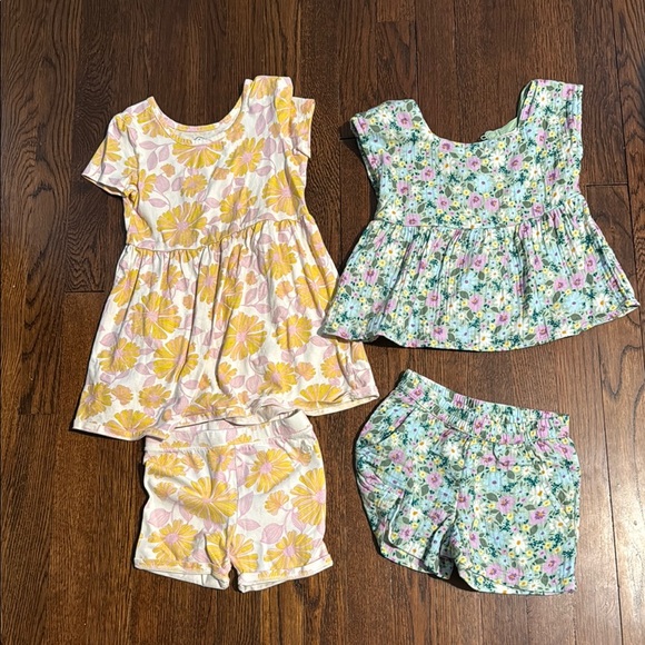 Cat & Jack Other - Floral Kids shorts set- Yellow and Blue